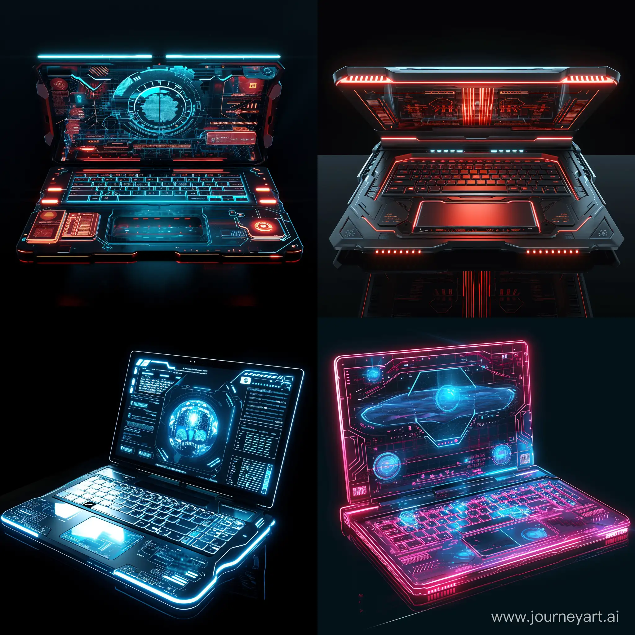 Futuristic laptop, futuristic gadgets, in cinematic style, in realistic style