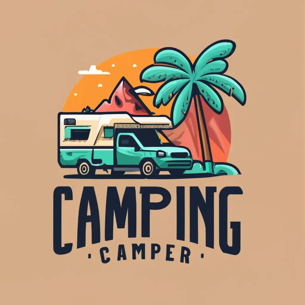 logo, camper camping, with the text "adeventure camping camper", typography, be used in Travel industry