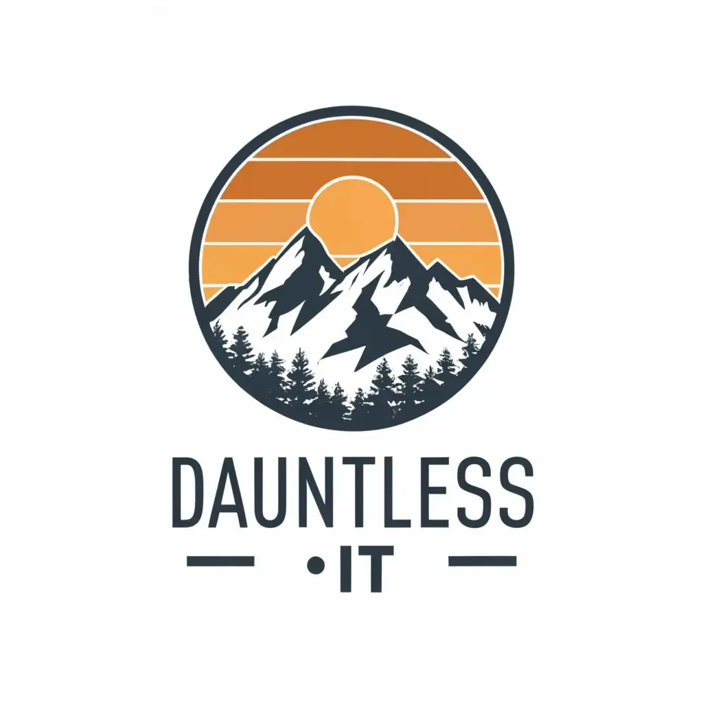 logo, Colorado Mountains, with the text "Dauntless IT", typography, be used in Technology industry