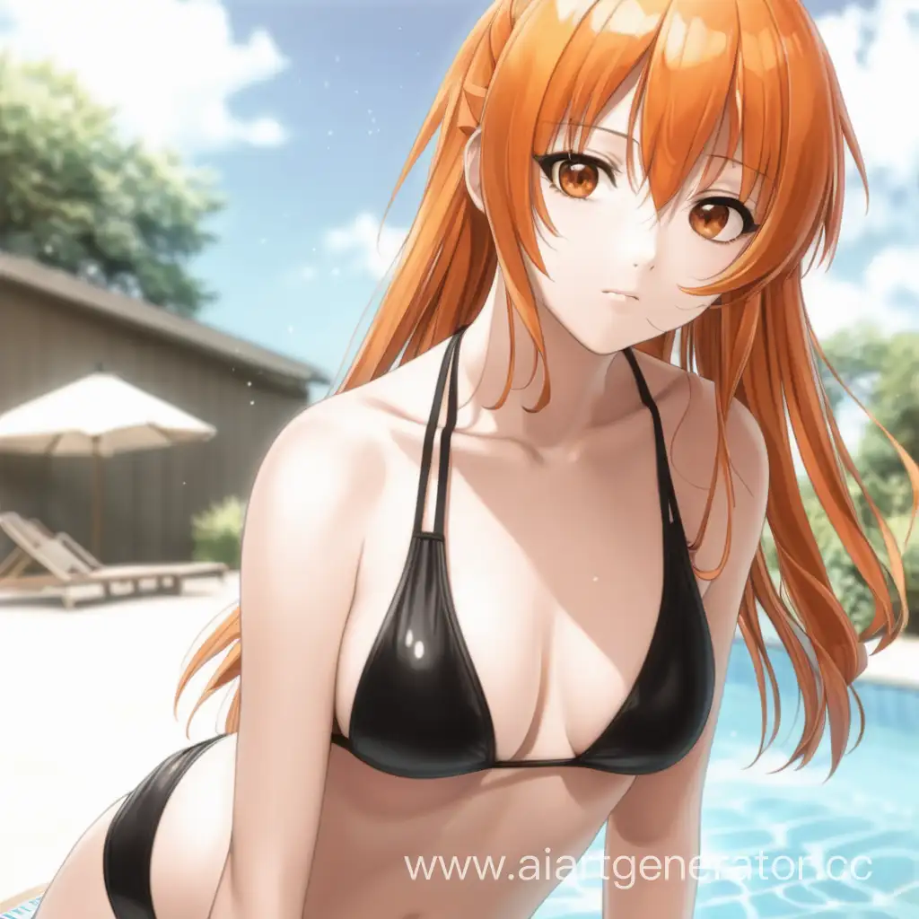 Anime-Girl-with-Orange-Hair-in-Black-Swimsuit