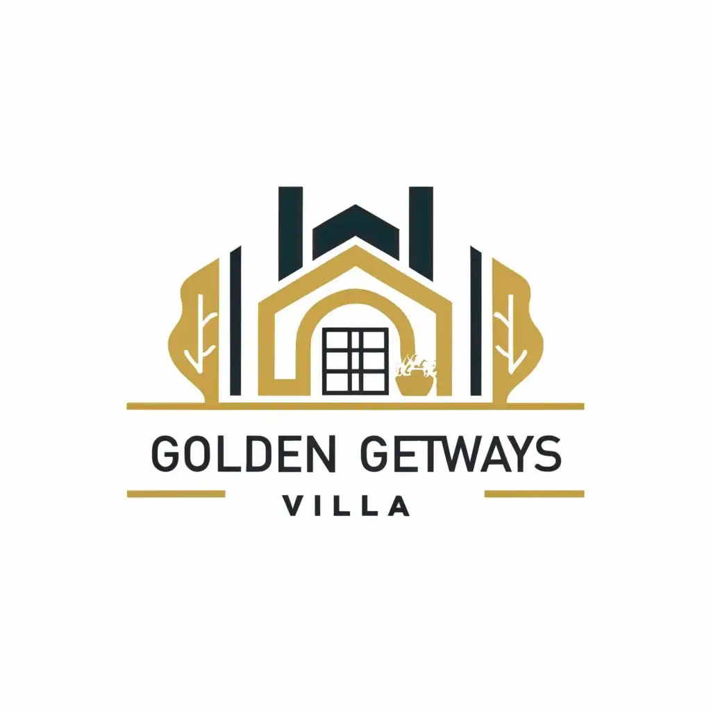 logo, house, with the text "Golden Getaways Villa", typography, be used in Real Estate industry
