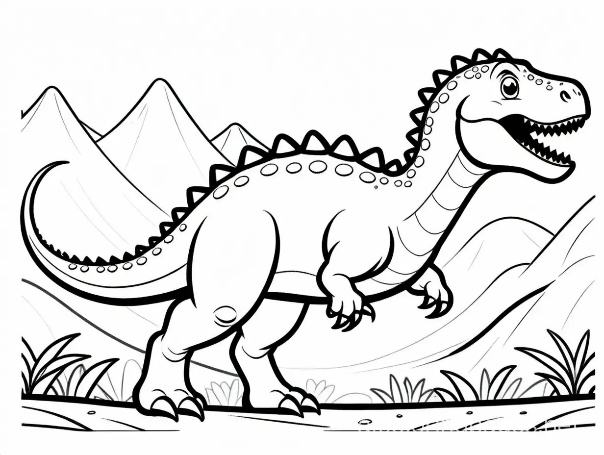 Flying-Dinosaur-Coloring-Page-Simple-Black-and-White-Line-Art-on-White-Background