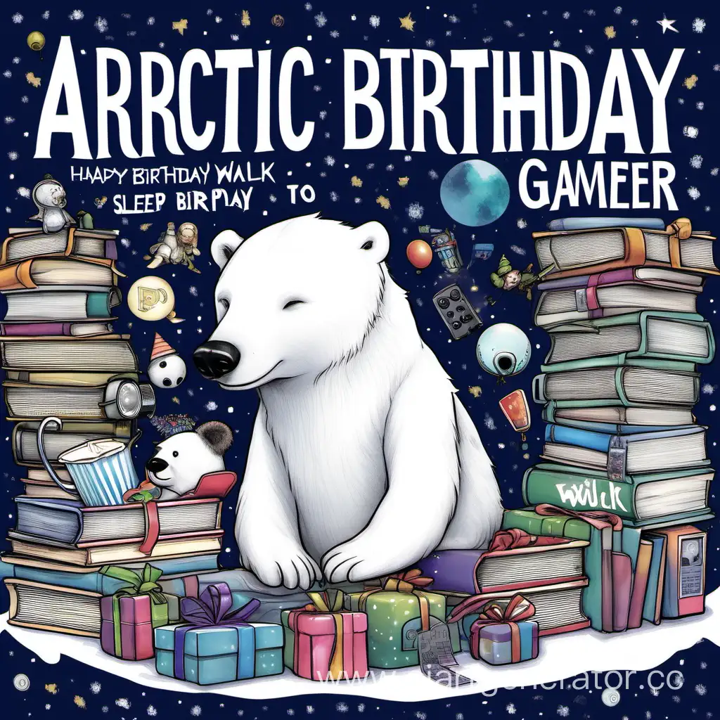 Арктика с днем рождения геймер винил книги Спать, читать, играть, гулять, музыку слушать