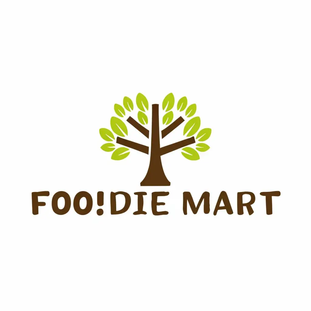 a logo design,with the text "foodiemart", main symbol:tree,Moderate,be used in Retail industry,clear background