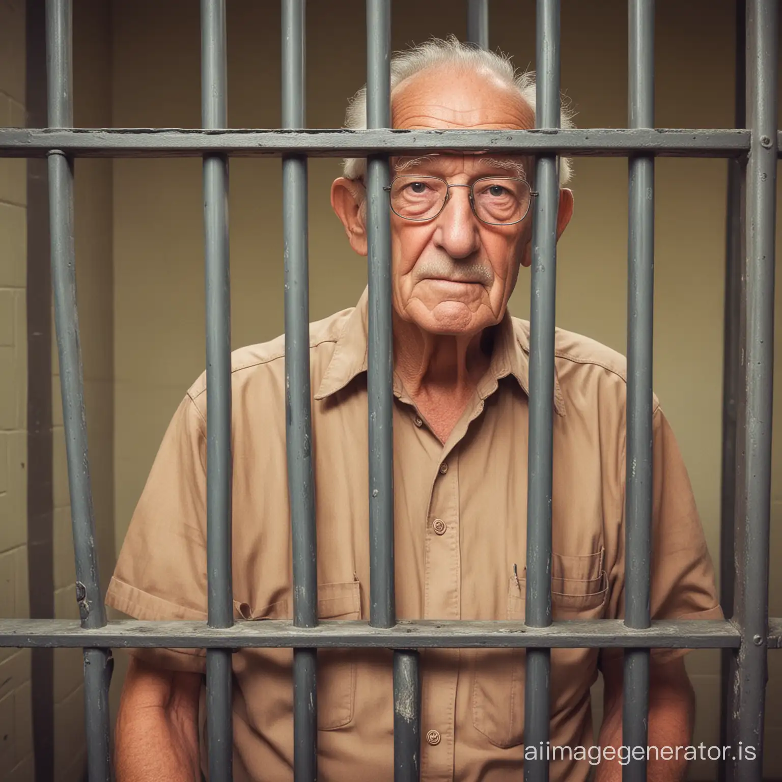 Elderly-Man-Reflecting-in-Prison-Cell