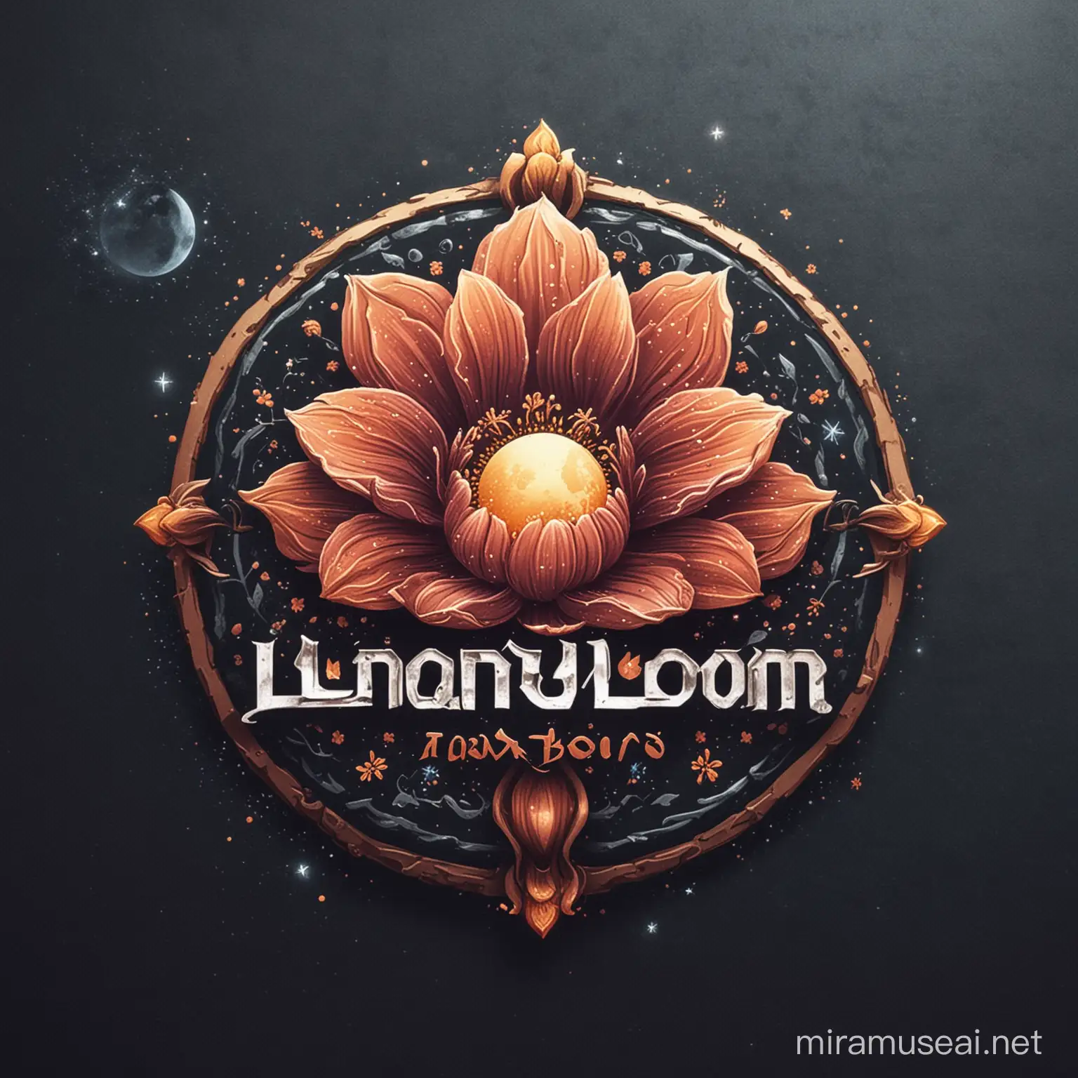 Lunar Bloom Team Logo Design Celestial Elegance and Natural Harmony