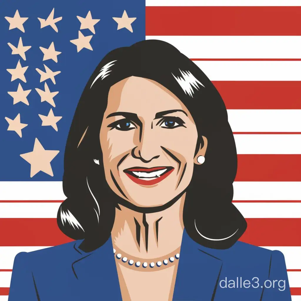 Nikki Haley President, abstract poster red white blue 
