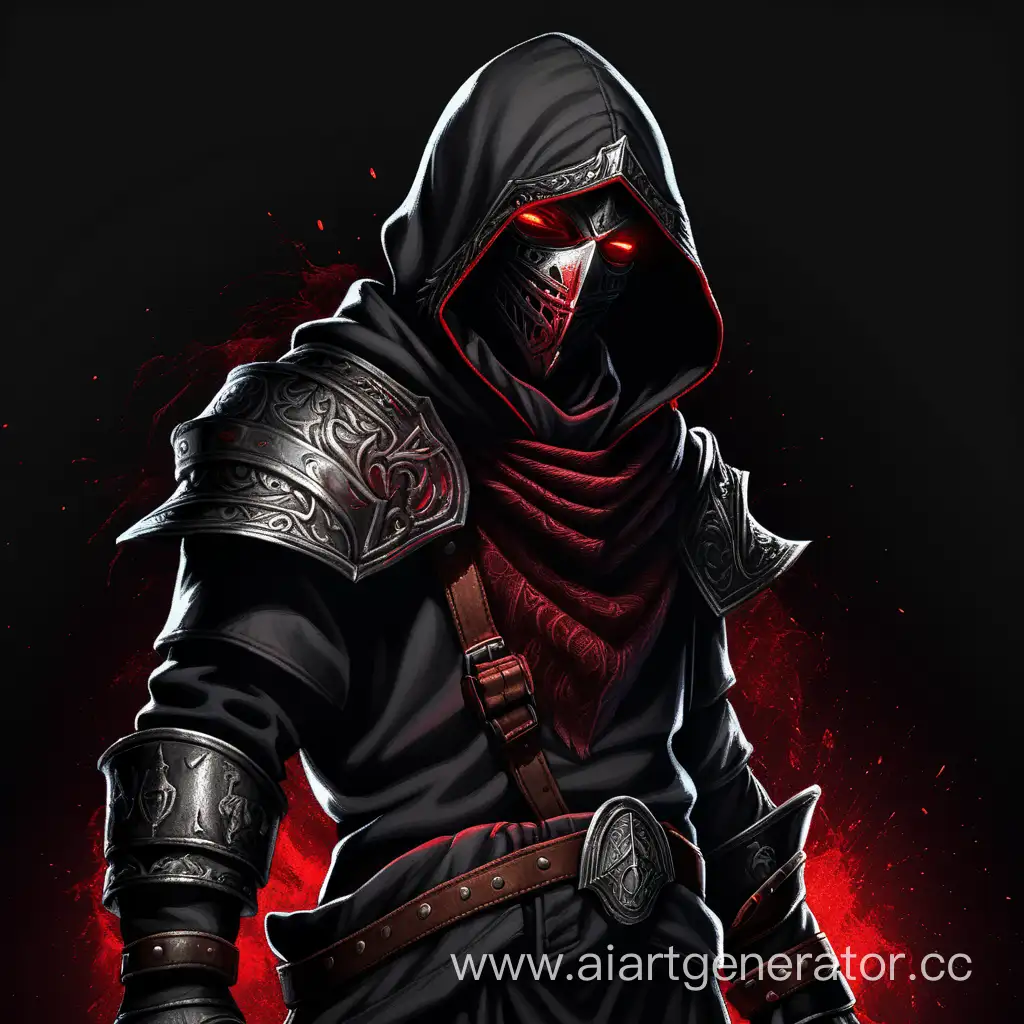 DarkSilver-Mercenary-with-RedBlack-Magic-Aura-in-Dark-Souls-Style