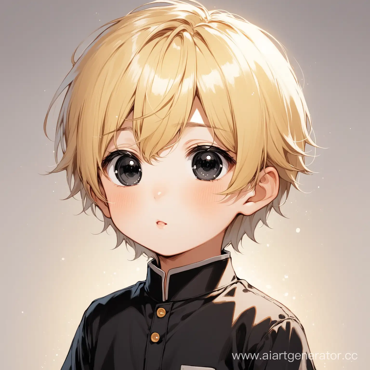 Adorable-Little-Boy-with-Short-Blond-Hair-and-Black-Eyes