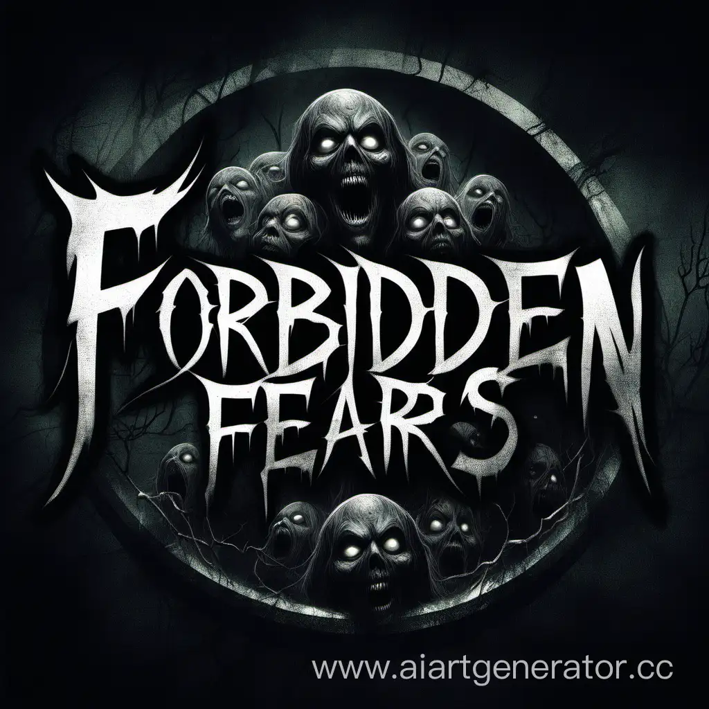 Forbidden Fears logo is dark and very scary