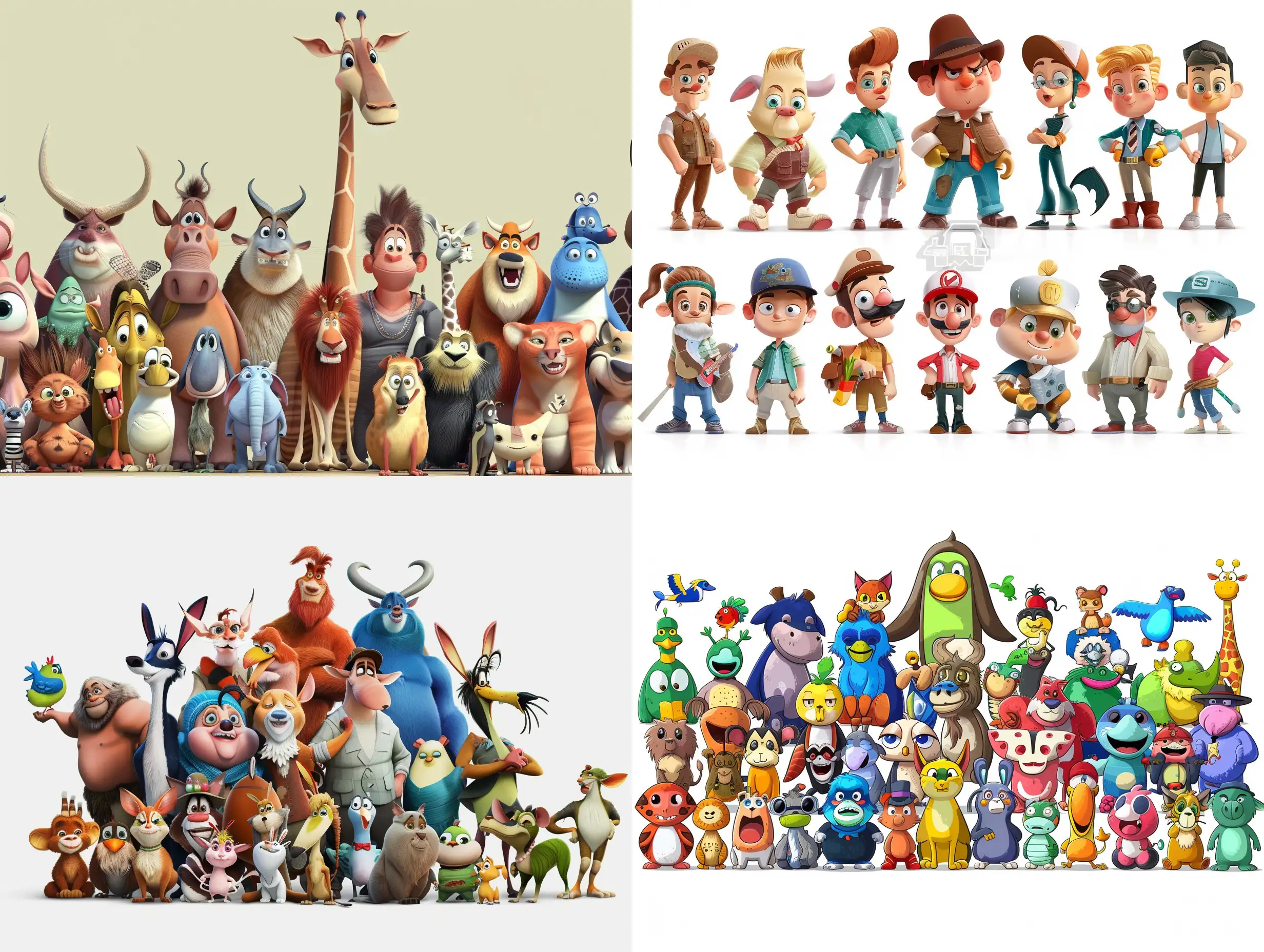 All cartoon characters