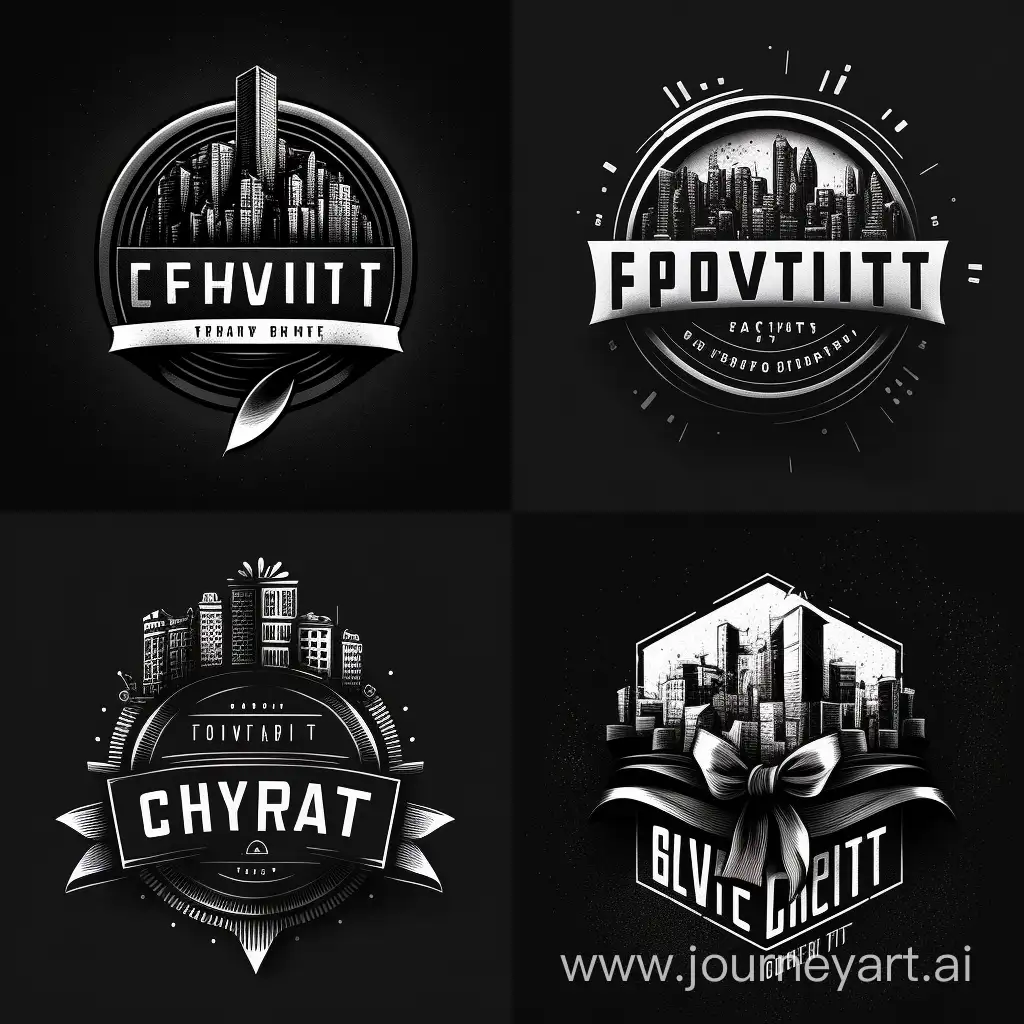 Empowering-Change-Gift-Movement-Logo-in-Dynamic-Black-and-White-Style
