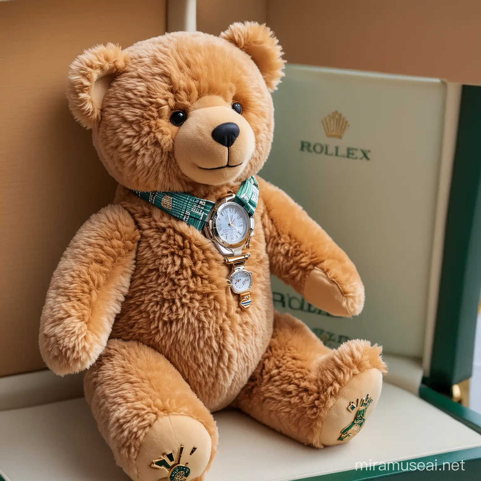 Luxury Teddy Bear with Rolex Logo