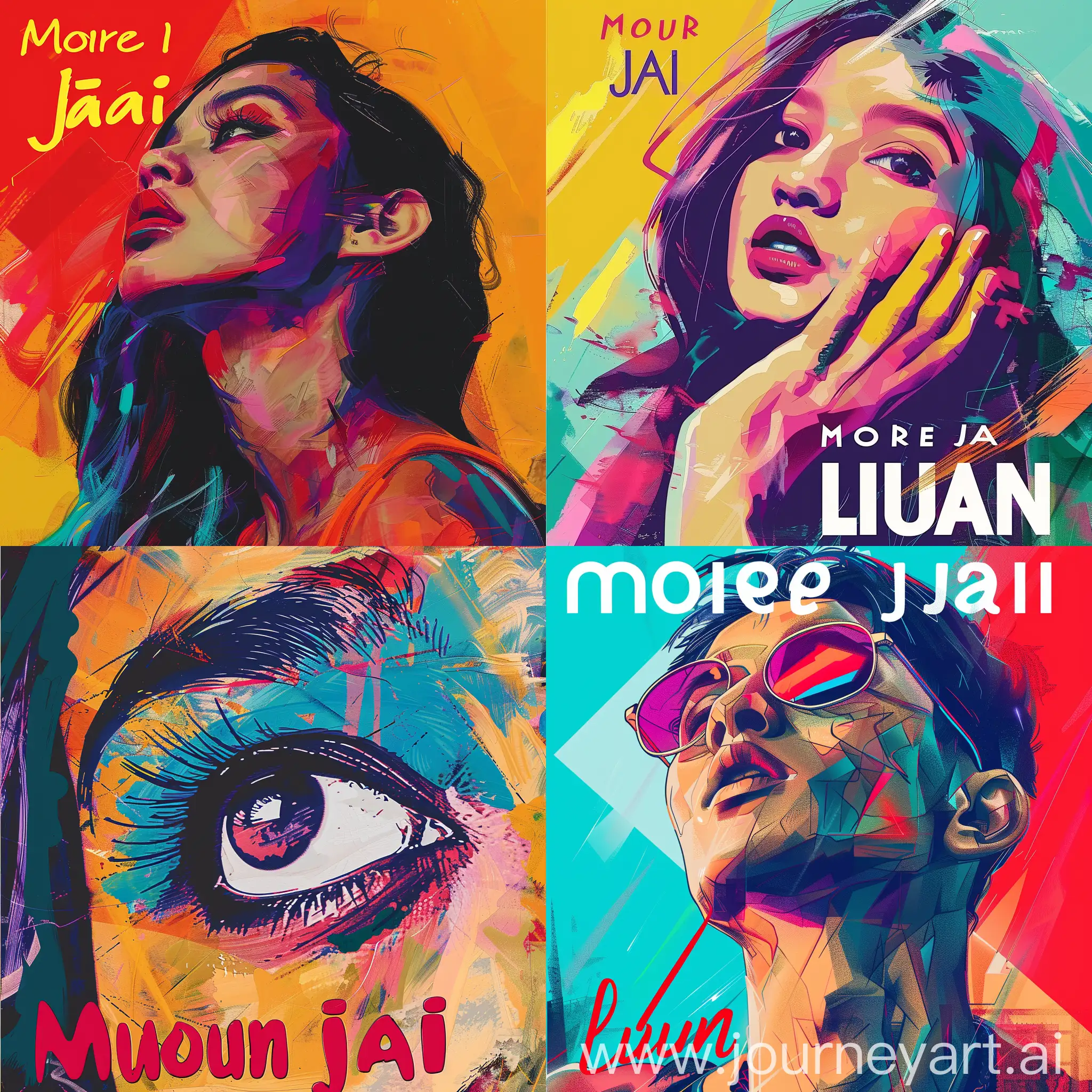 Pop art poster design, song name 'More Jai' Artist name 'Luban'