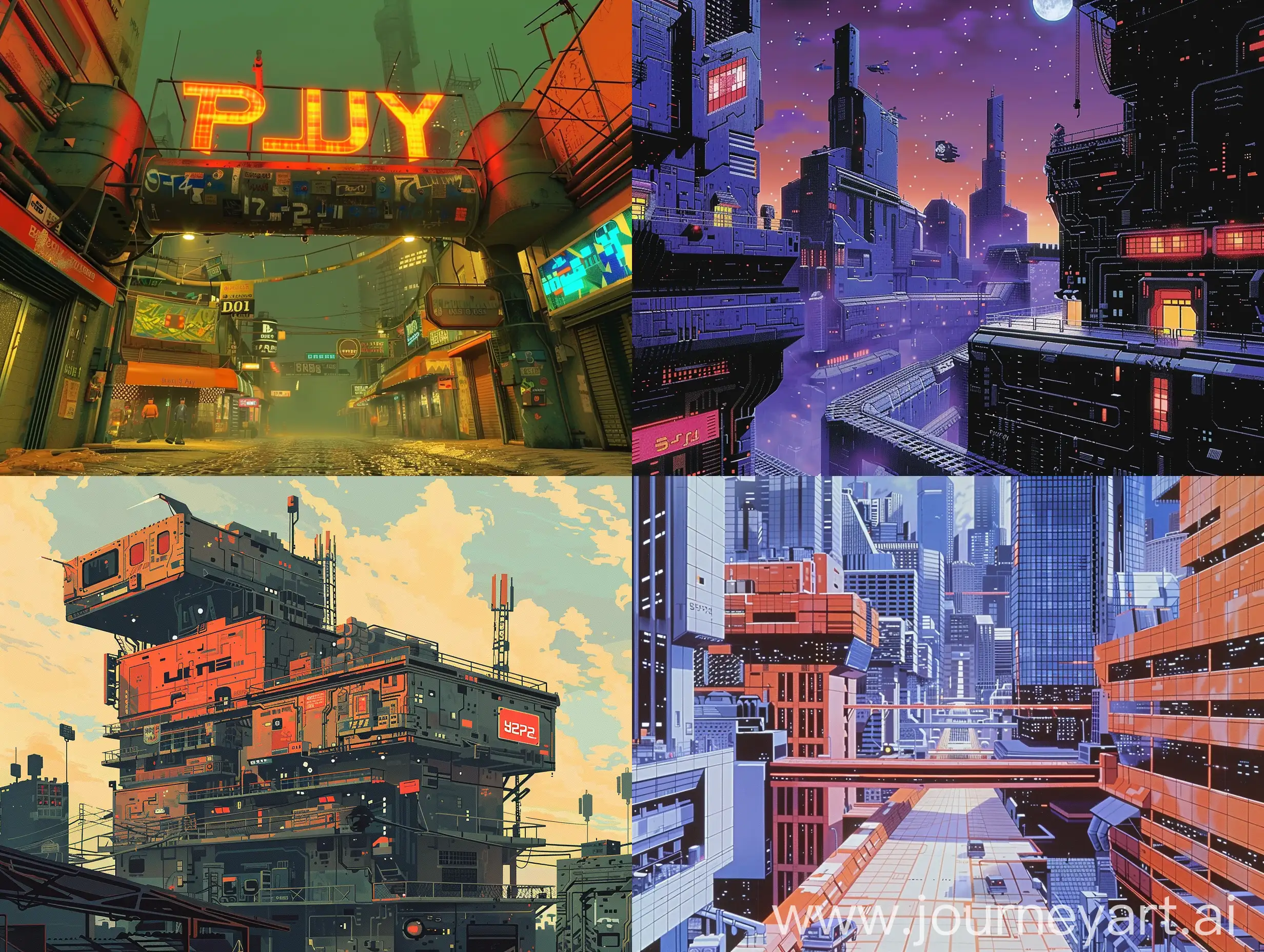 Nostalgic-Cityscape-PlayStation-2-Graphics-with-Retro-and-Y2K-Aesthetic