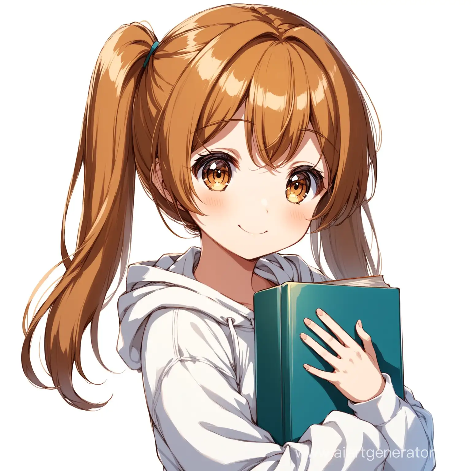 Anime-Woman-Hugging-Book-in-White-Hoodie-and-Blue-Skirt