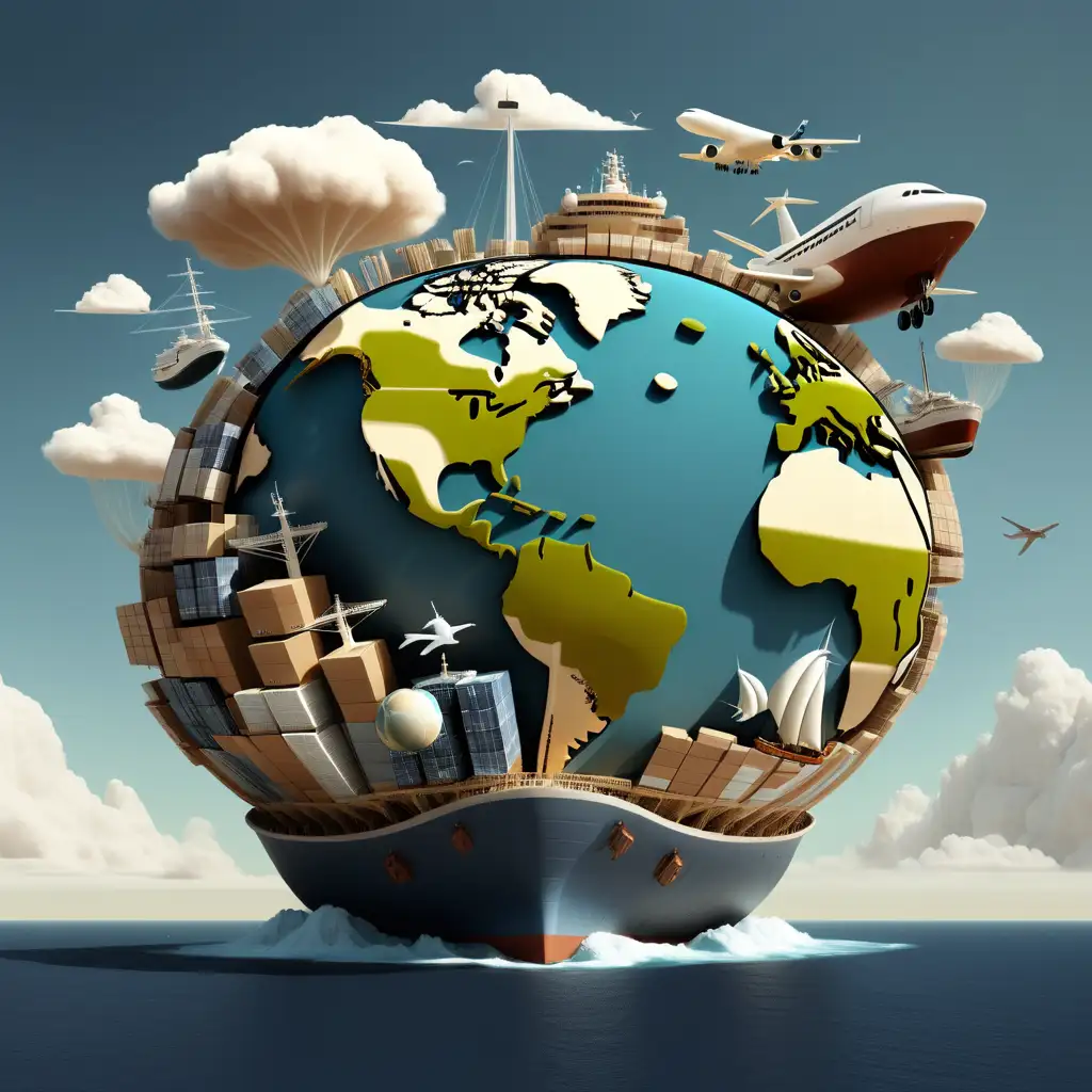 Global Shipping Hub with Air Sea and Land Shipments
