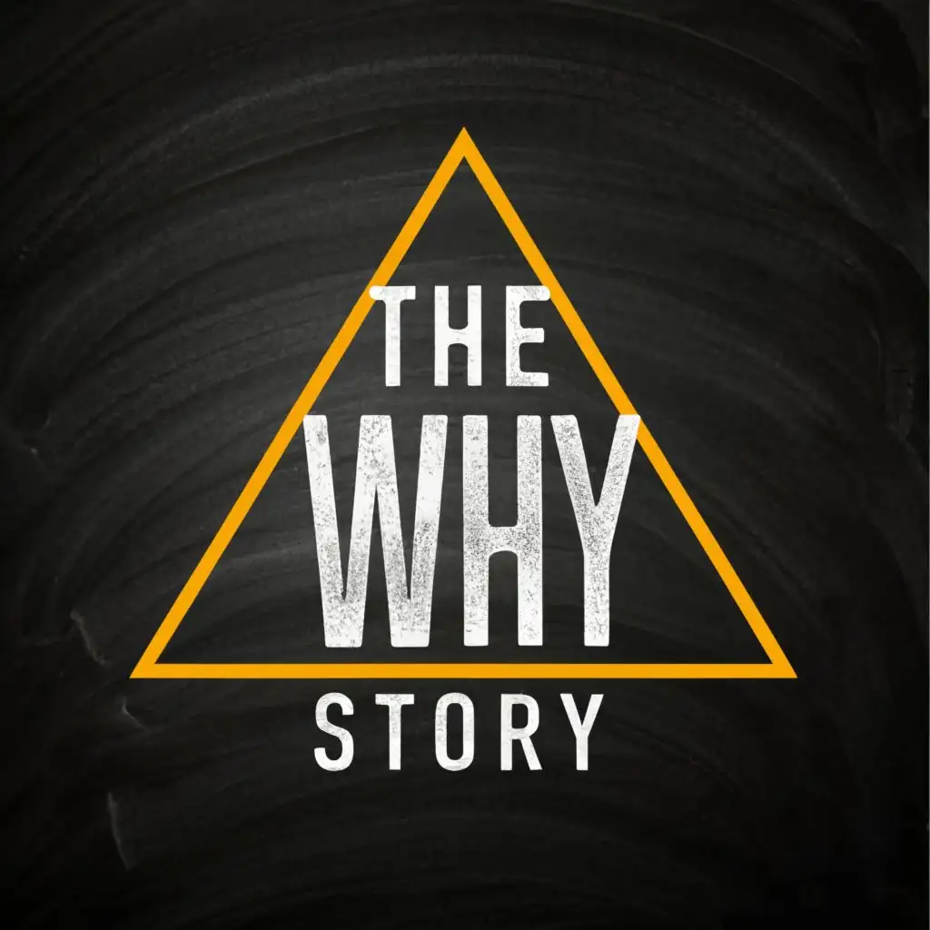 logo, A Triangle, with the text "The Why Story", typography, be used in Internet industry