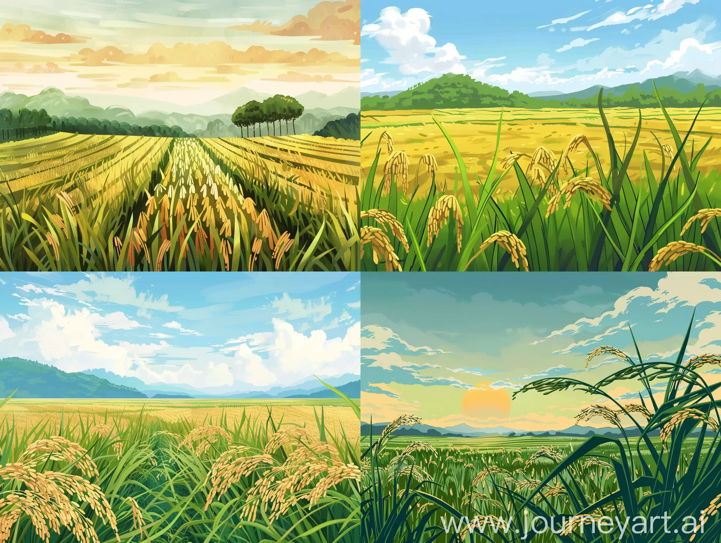 Tranquil-Rice-Field-Landscape-Illustration