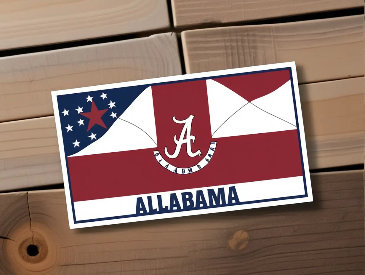 Alabama state flag bumper Sticker