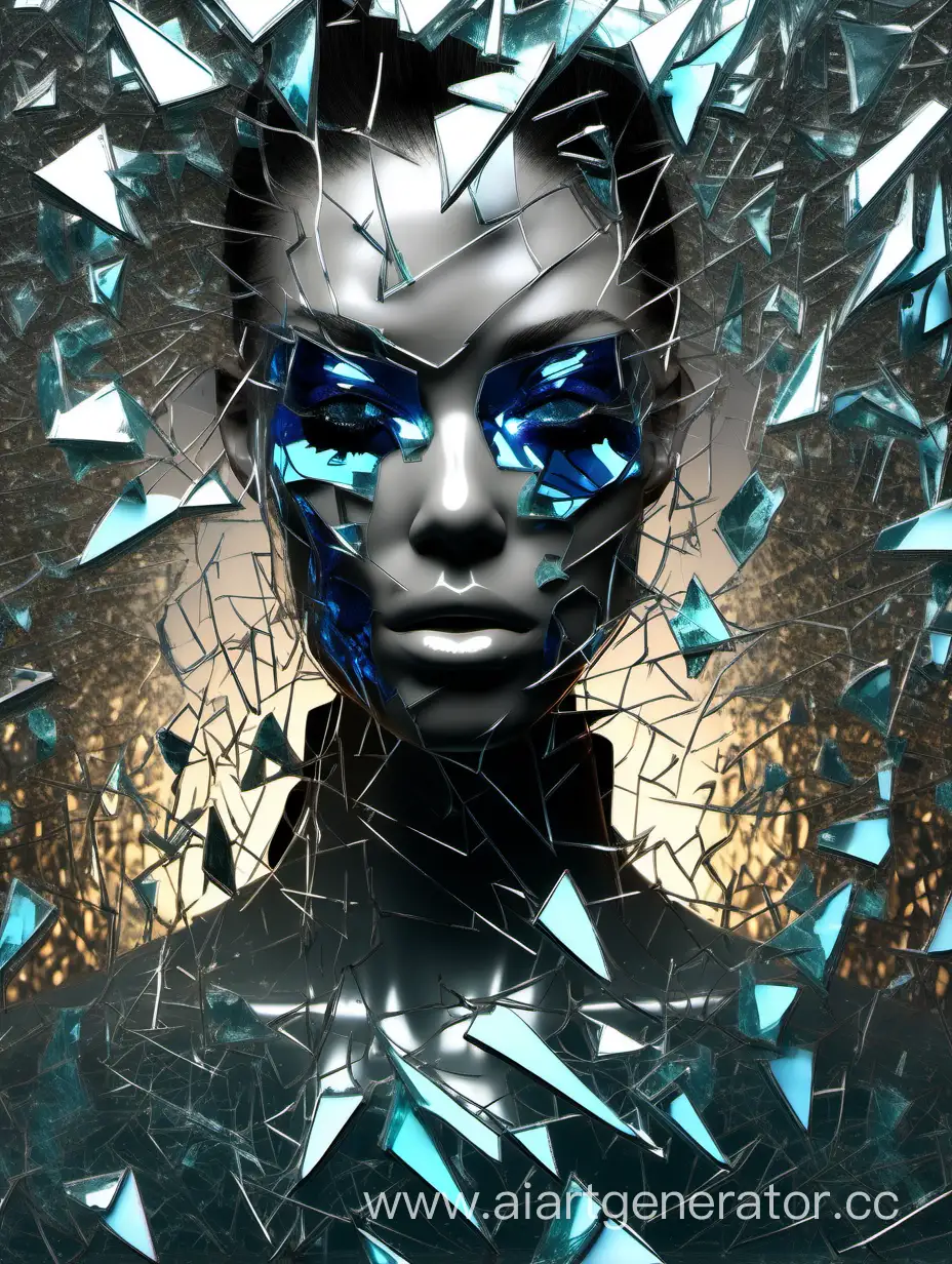 highres,ultra-detailed,realistic,(best quality,8k,16k,masterpiece:1.3),shattered glass,colored mirror shards,female face,cracked glass effect,reflective surface,sharp edges,dark atmosphere,glimmering fragments,colored glass,sculpture,dazzling reflections,detailed facial features,broken mirror,magnificent art piece,translucent shards,shimmering glass fragments,mesmerizing patterns,unique texture,brilliant craftsmanship,fractured ,mysterious shadows,colored glass shards,broken reflections,split personality,eye-catching artwork,dynamic pose,shattered reality,striking contrast,ethereal beauty,creative interpretation,broken boundaries,fragmented symbol,mask of glass, realistic art by Maciej Kuciara, hajime sorayama, Add_Details_XL-fp16 algorithm with octane 4d rendering, aw0k euphoric style mugshot rfktrstyle --niji 50 --testp --q 50 --chaos 50, vol),