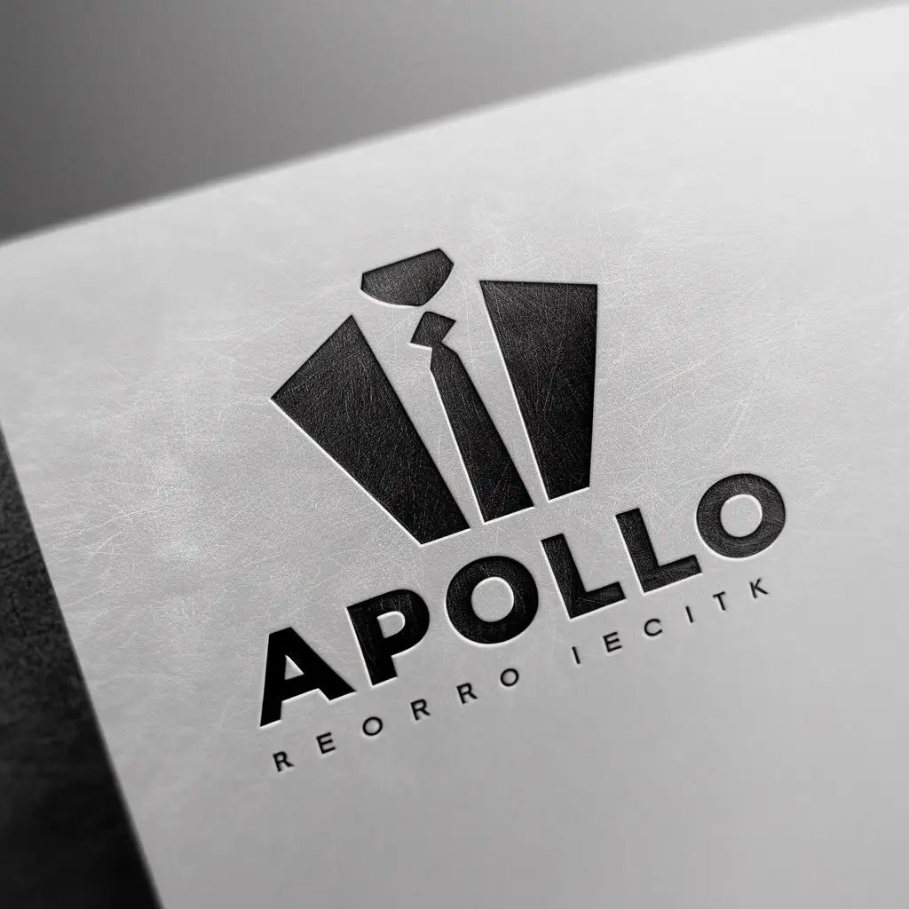 logo, THE BUST OF A SUIT, with the text "APOLLO", typography, be used in Legal industry