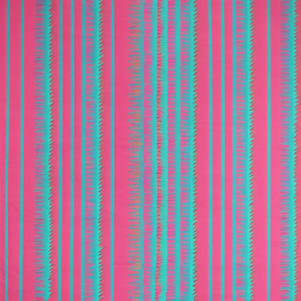 Surplice Multi jagged Stripe pink and Cyan print