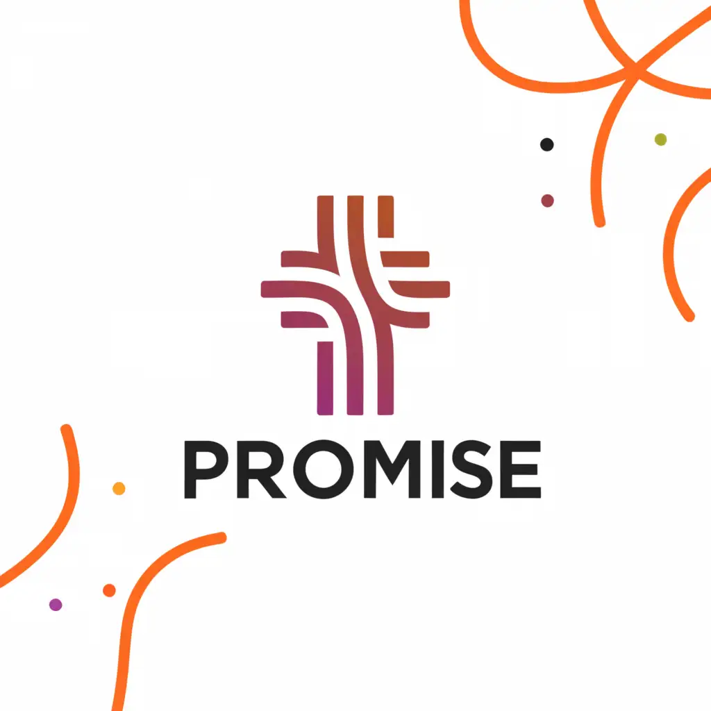 a logo design,with the text "PROMISE", main symbol:JESUS Cross, tree, flaming,Minimalistic,be used in Religious industry,clear background