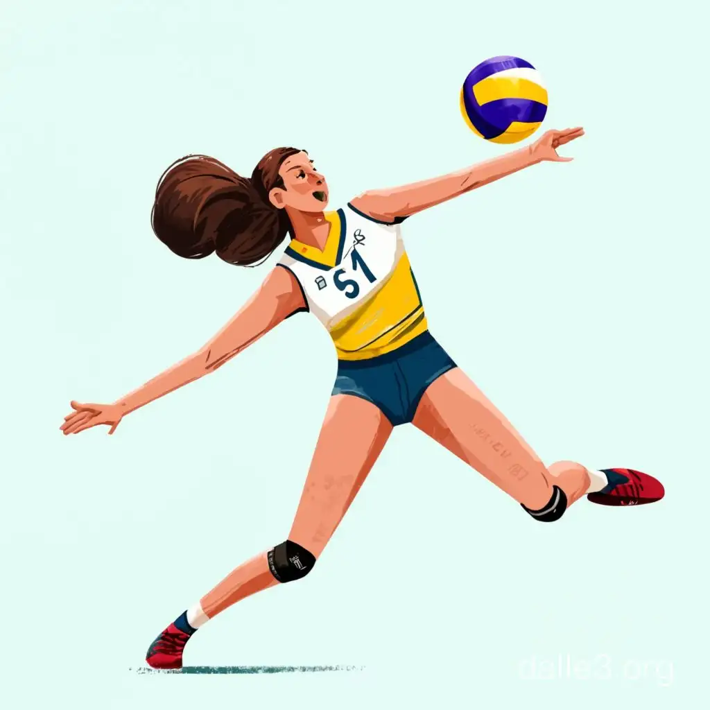 Energetic Indoor Volleyball Sportswomen in Dynamic Action | Dalle3 AI