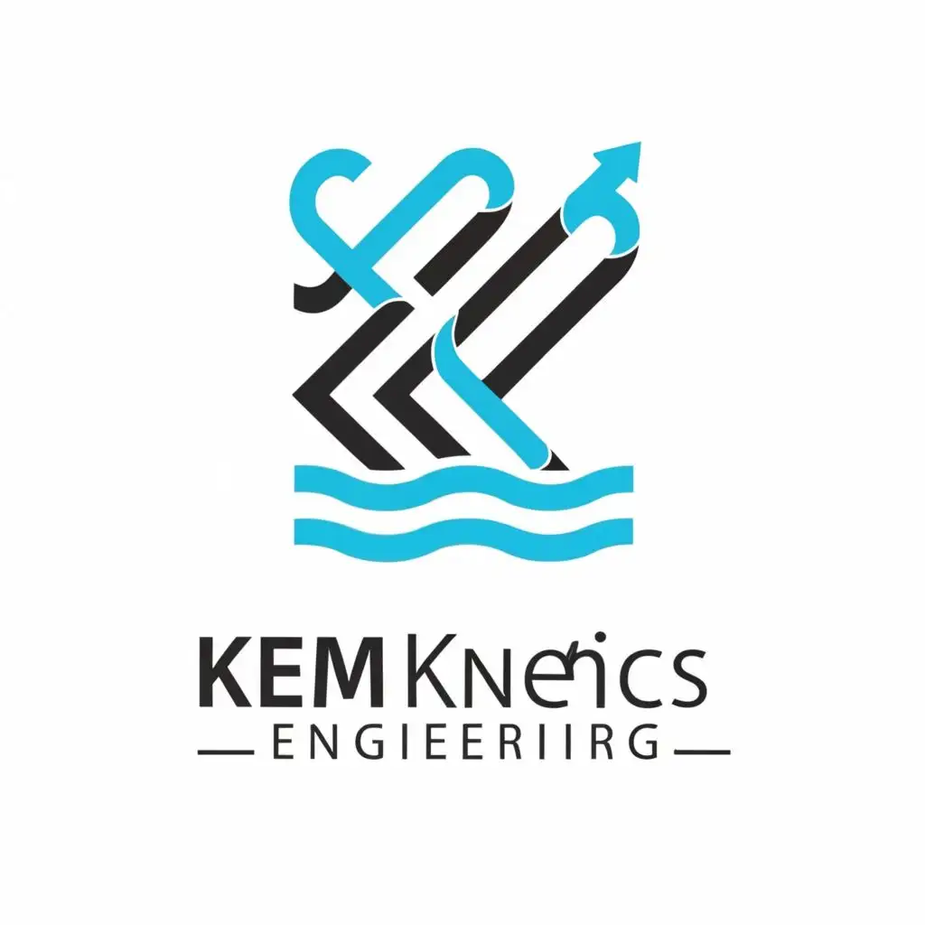 logo, ocean or water, with the text "Kem Kinetics Engineering", typography, be used in Technology industry