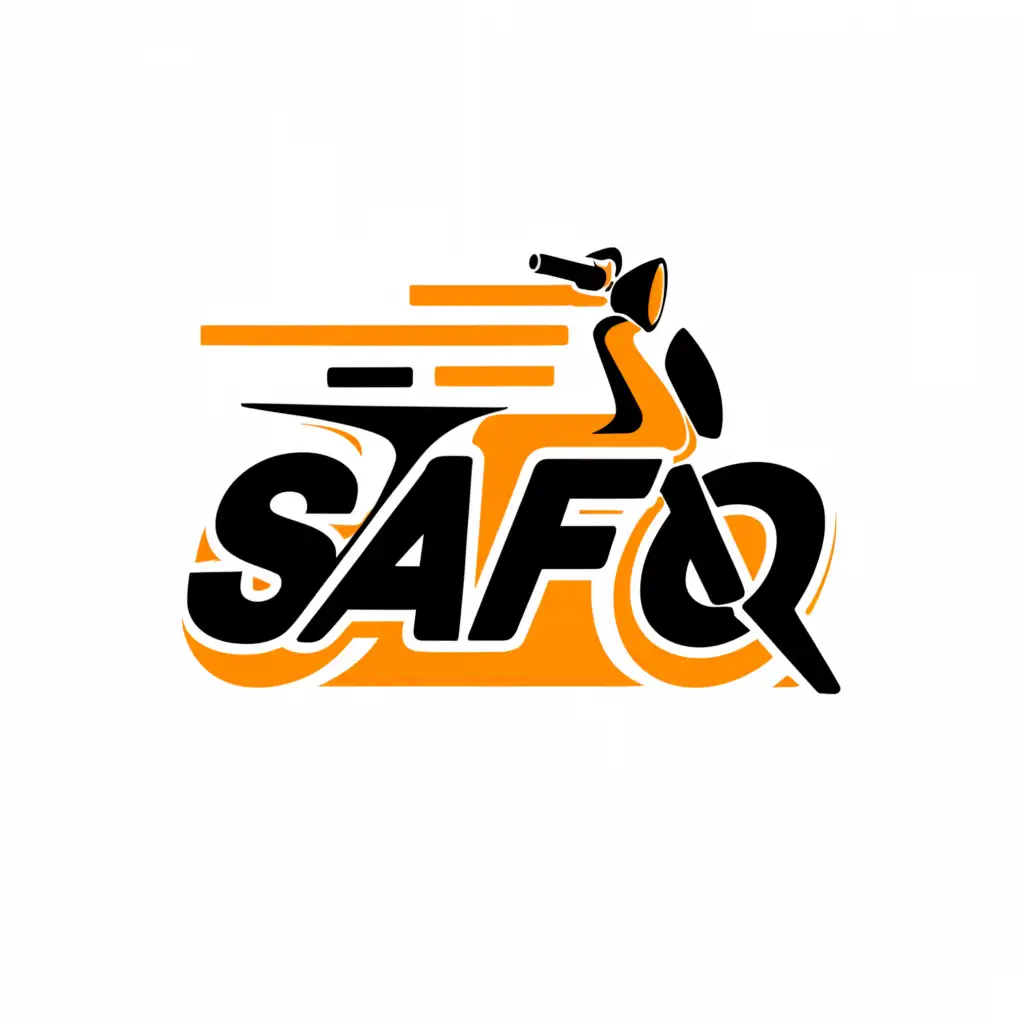 a logo design,with the text "SAFQ", main symbol:scooter,Moderate,be used in Technology industry,clear background