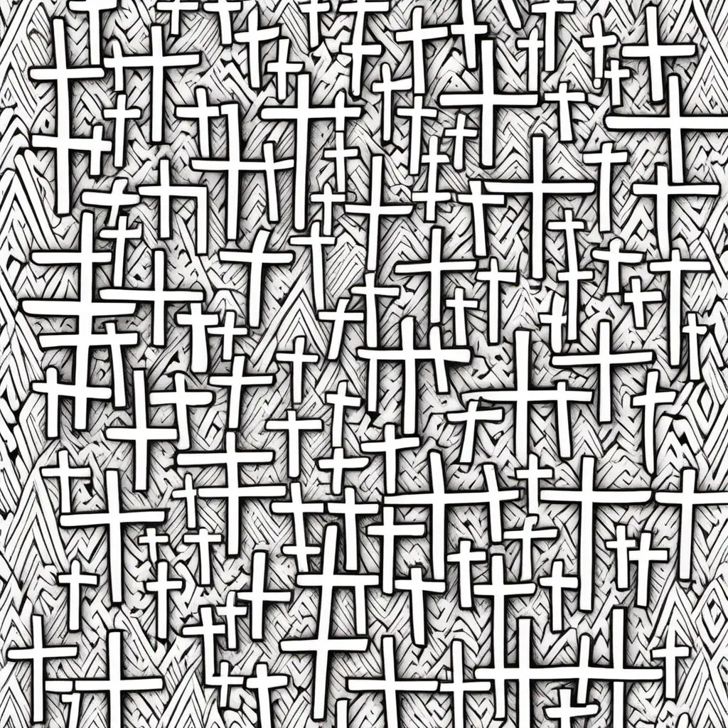 Abstract Doodle Cross Pattern Art for Creative Expression