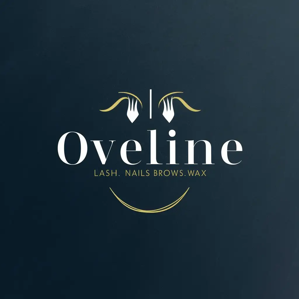 logo, trus lash.nails.brows.wax, with the text "oveline", typography, be used in Beauty Spa industry