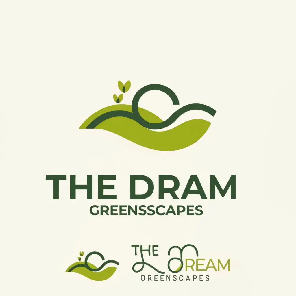 a logo design,with the text "The Dream Greenscapes", main symbol:landscaping,Minimalistic,clear background