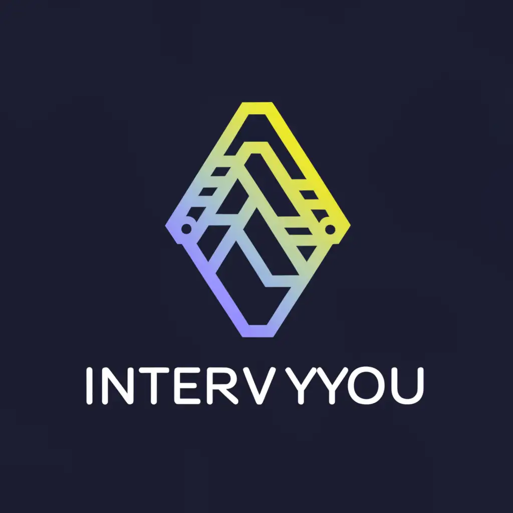 a logo design,with the text "IntervYou", main symbol:mountains in the form of computer chips,complex,be used in Technology industry,clear background