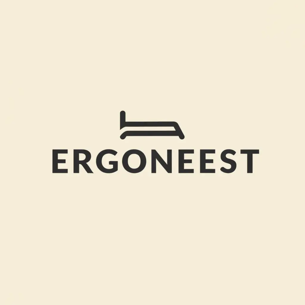 a logo design,with the text "ErgoNest", main symbol:Bed,Moderate,clear background