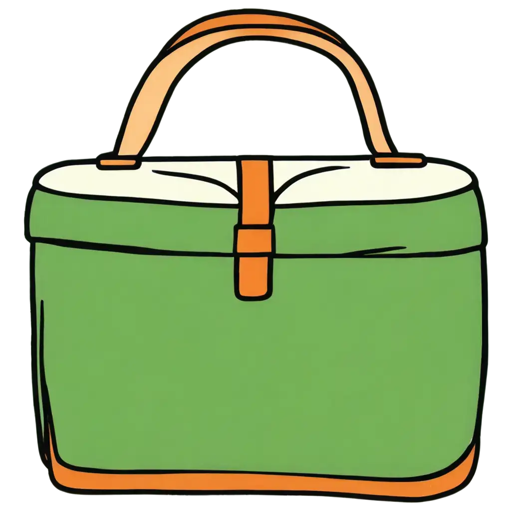 Cartoon drawing of a vintage lunch box from the 1970s.