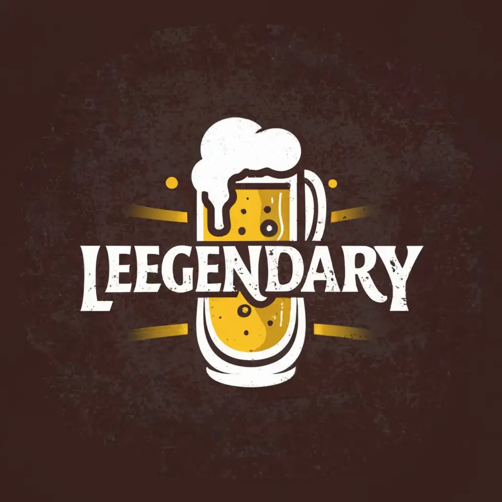 a logo design,with the text "Legendary", main symbol:Beer,Moderate,be used in Restaurant industry,clear background