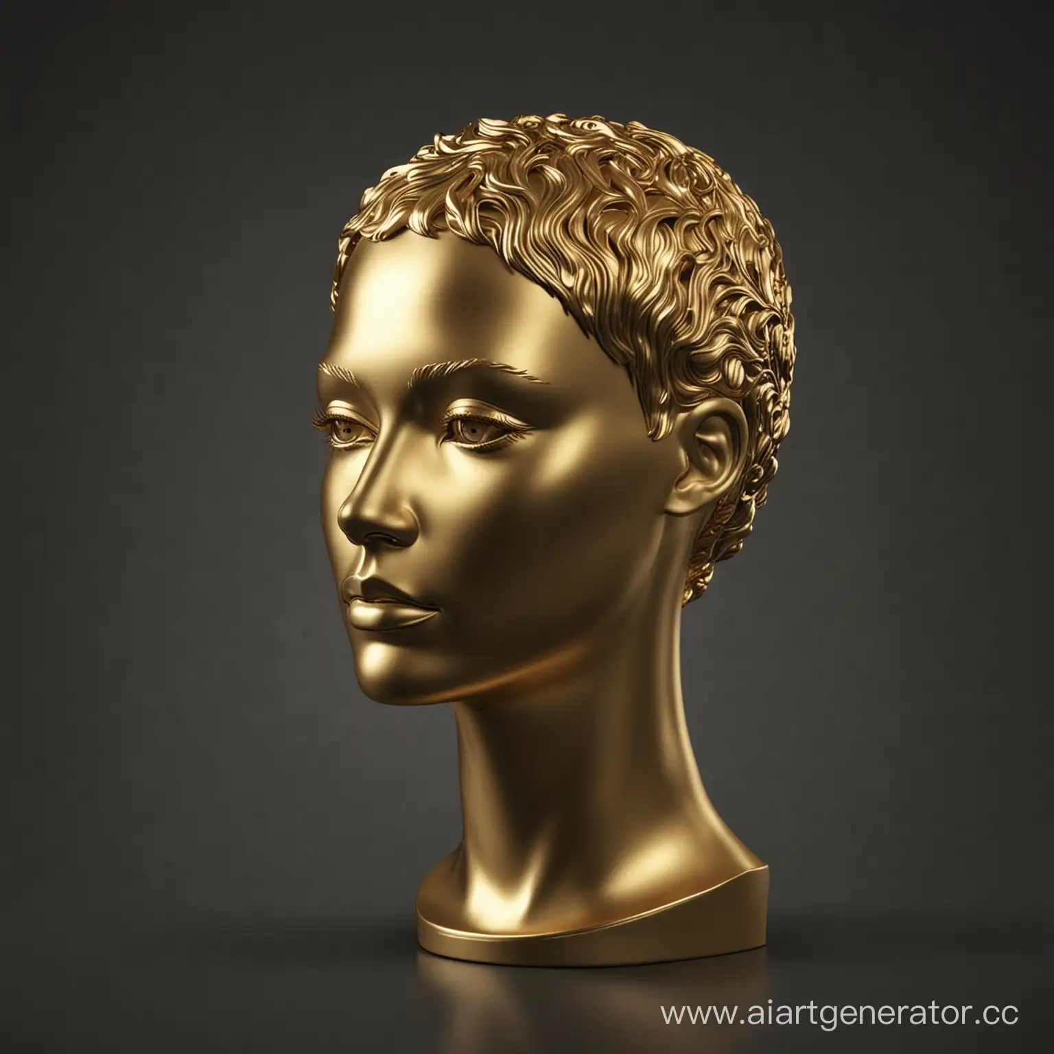 Golden-3D-Mannequin-Head-with-Reflective-Details-on-Black-Background