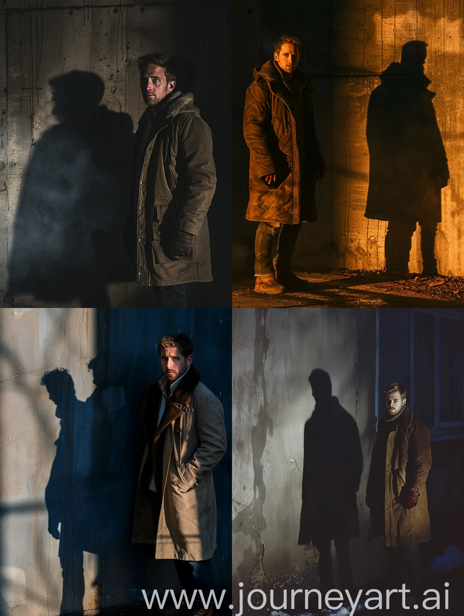 Ryan-Gosling-Standing-in-Cinematic-Winter-Setting-with-Dramatic-Lighting