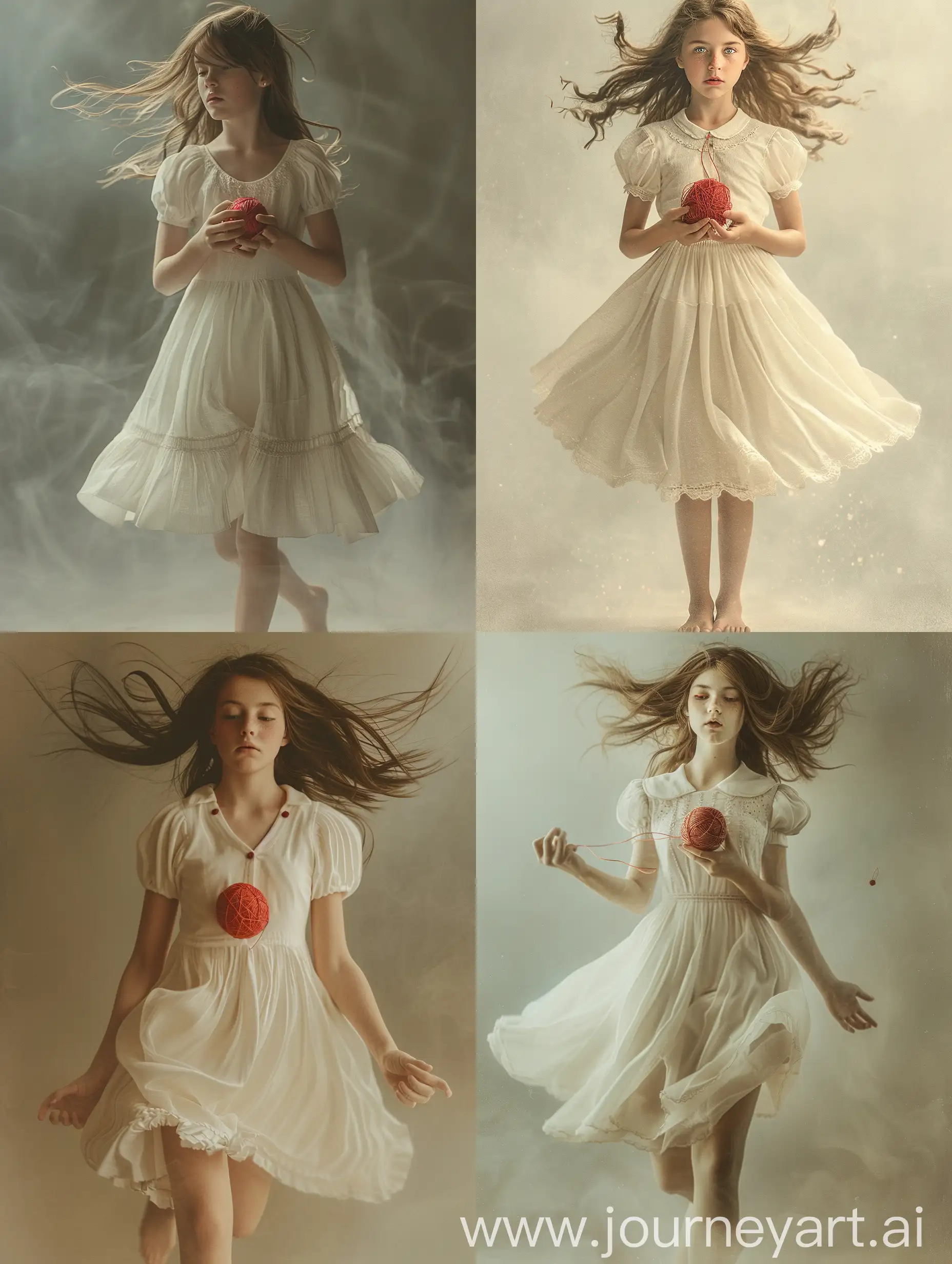 Enchanting-Vintage-Girl-Holding-Red-Thread-Ball