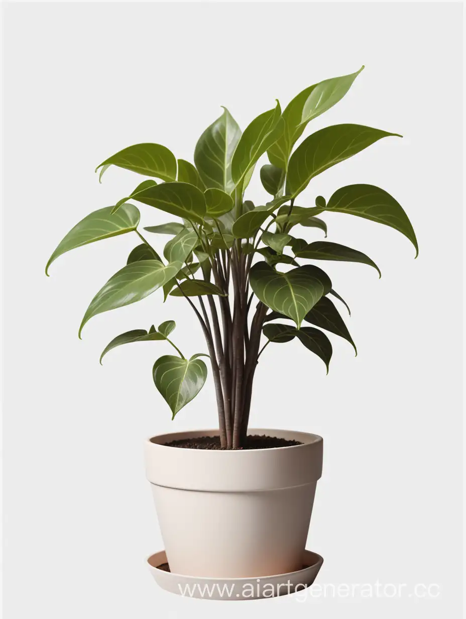 transparent background , plant in pot