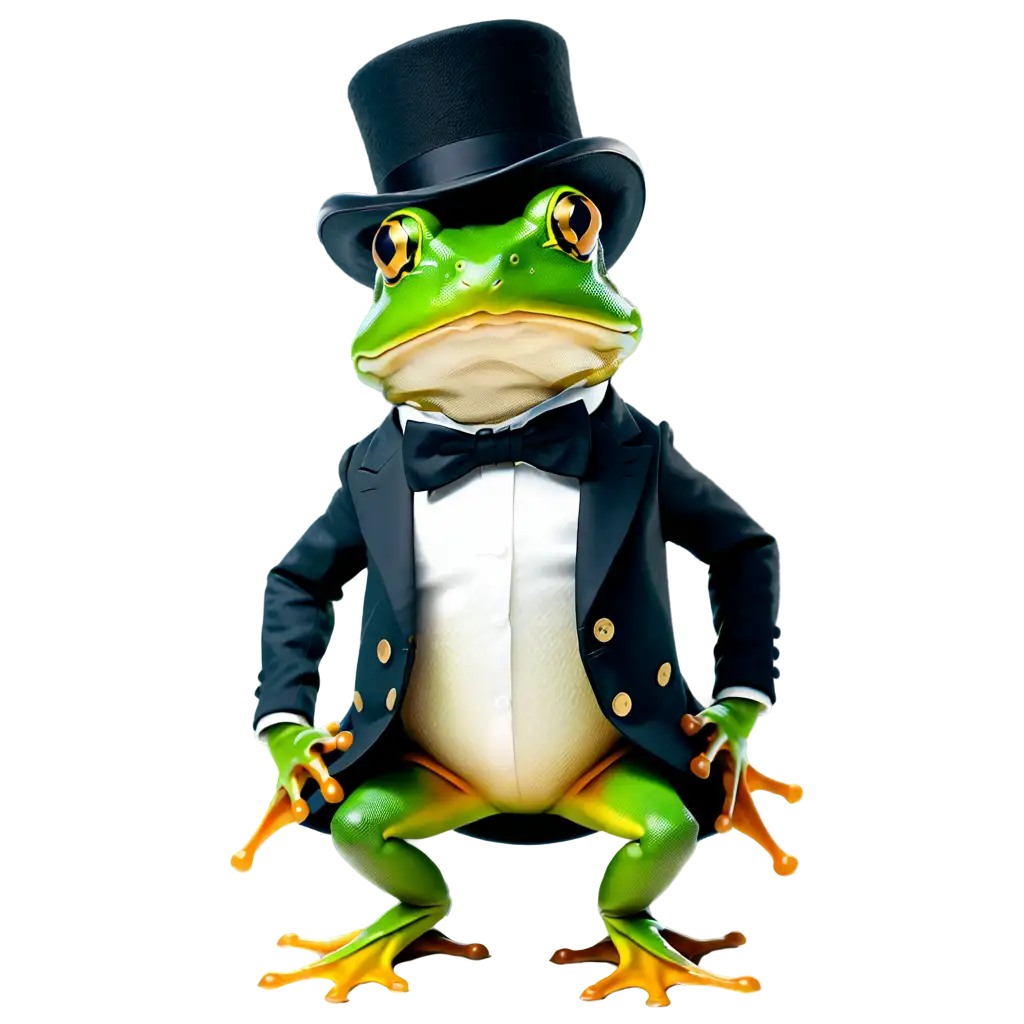 A frog wearing a top hat