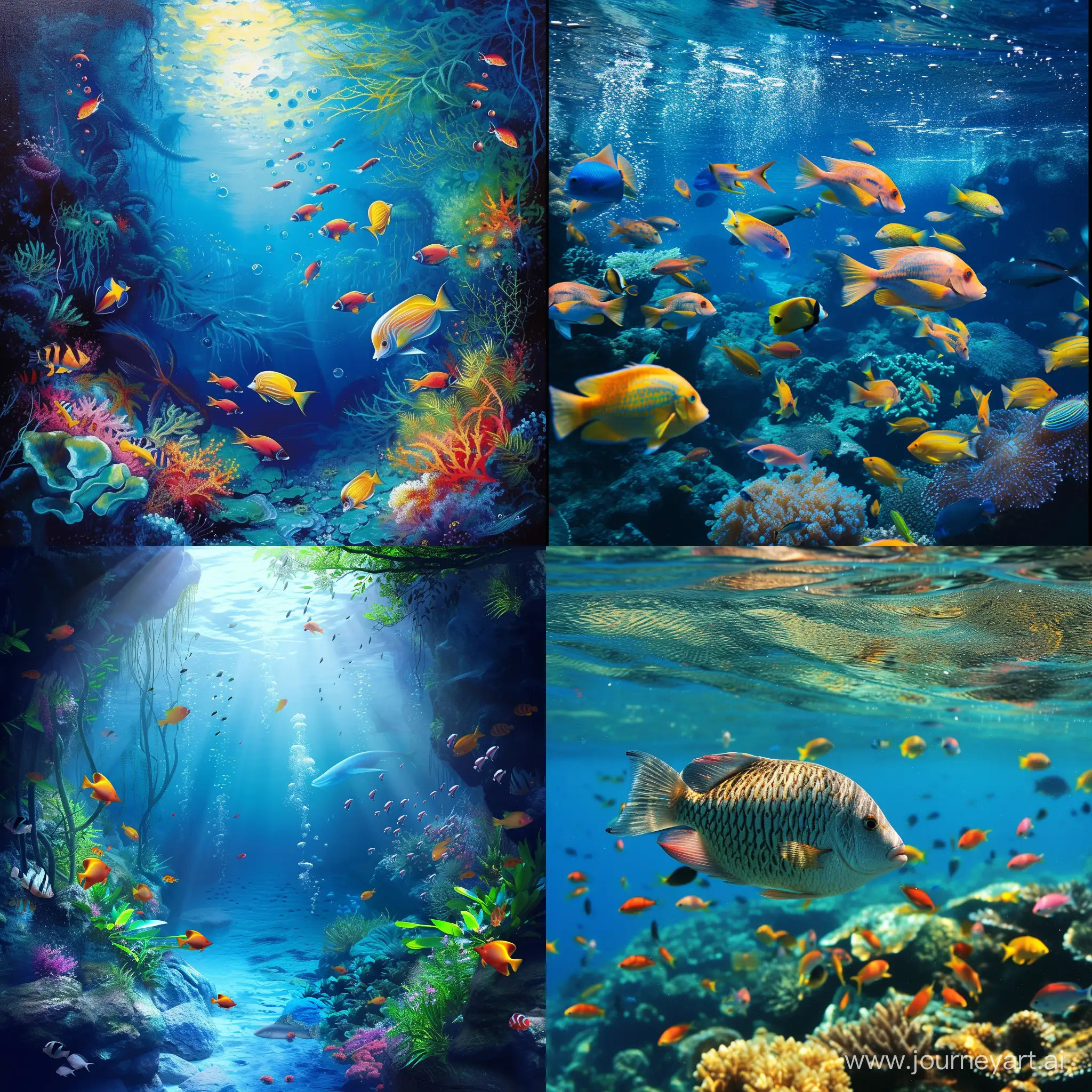 deep colors underwater life fish music album background ocean