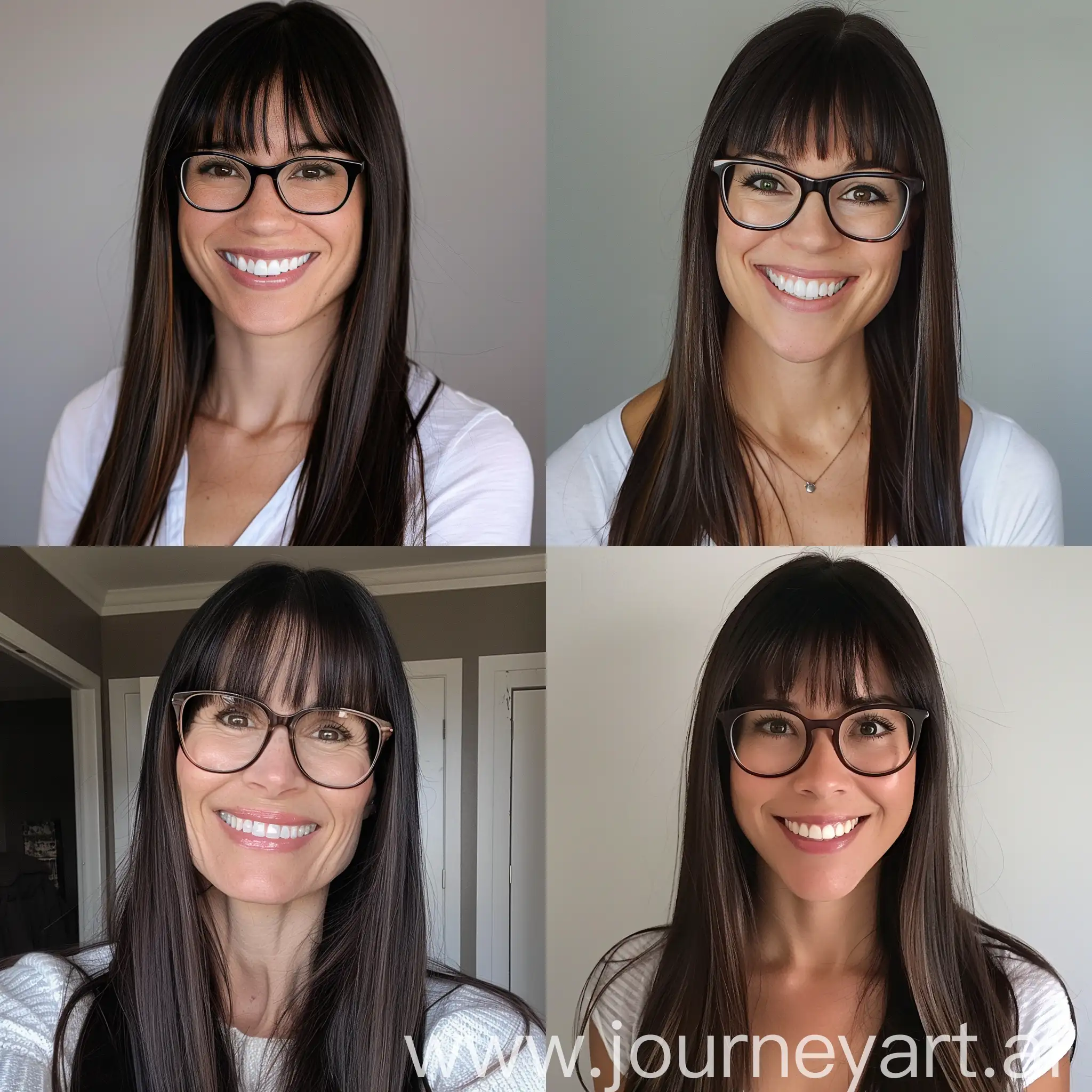 Joyful-Dark-BrownHaired-Woman-with-Glasses-Smiling-Happily