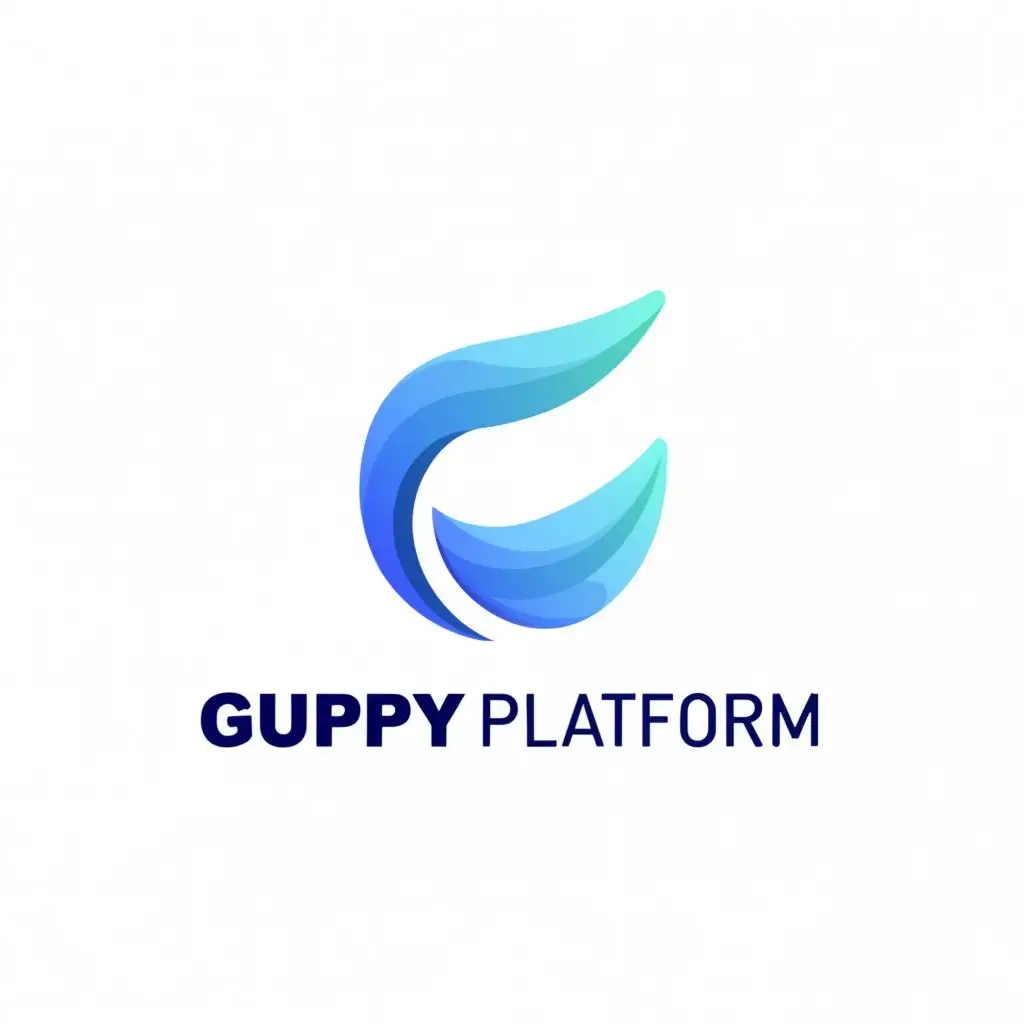LOGO-Design-for-Guppy-Platform-Minimalistic-Guppy-Fish-Tail-Symbol-in-Tech-Industry-with-Clear-Background