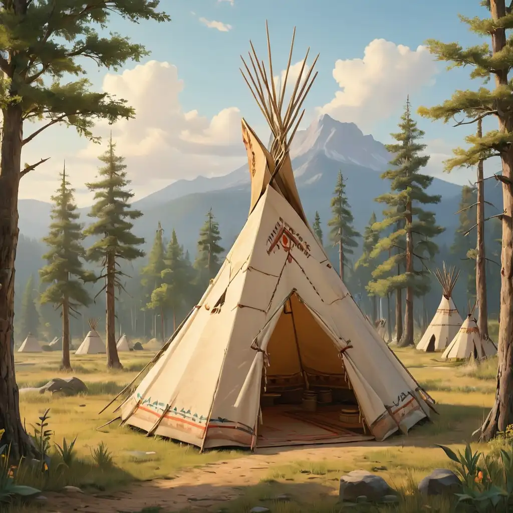 Illustration of Native American Teepee for Childrens Education