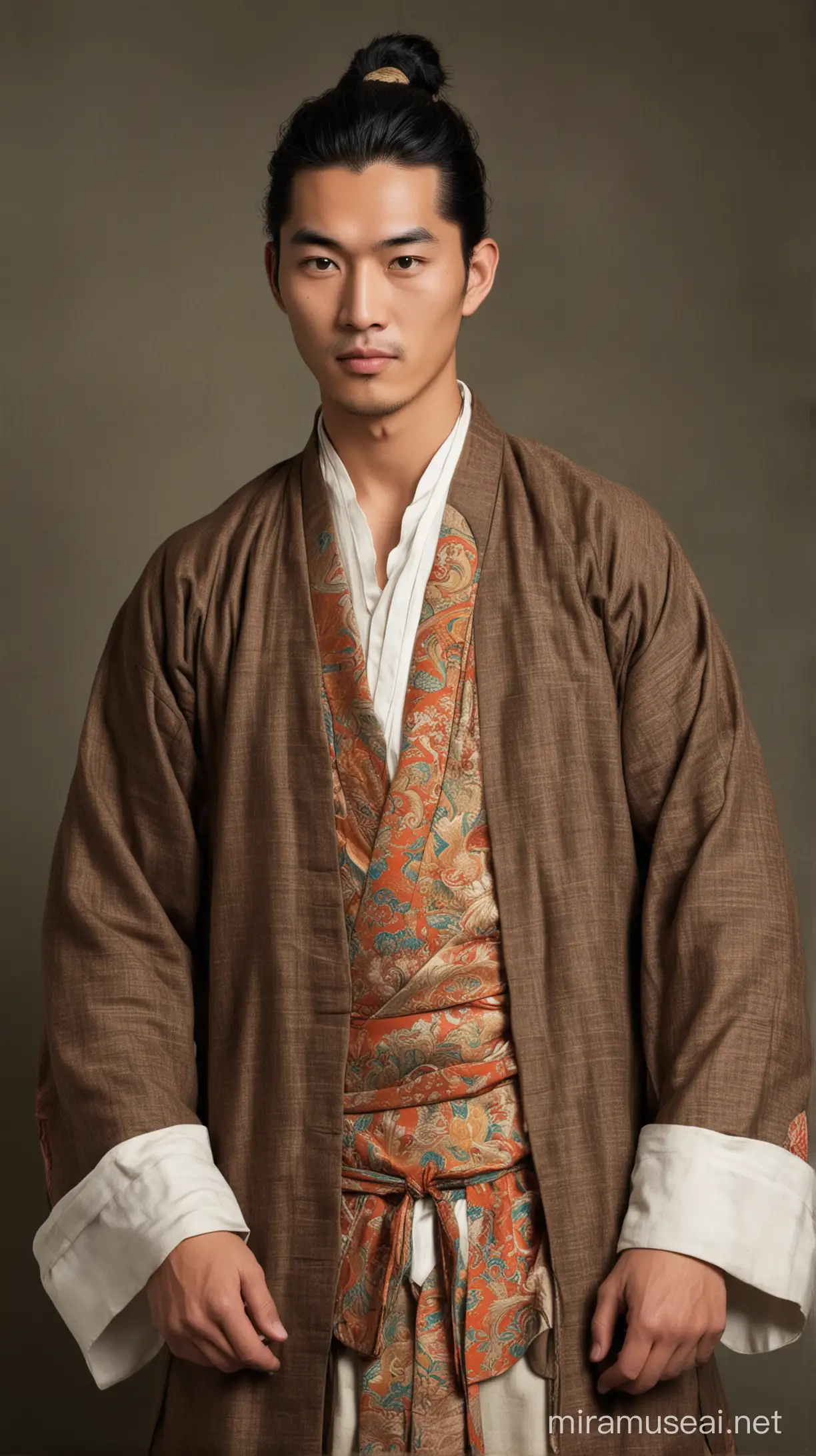 18th Century Asian Man in Traditional Garb