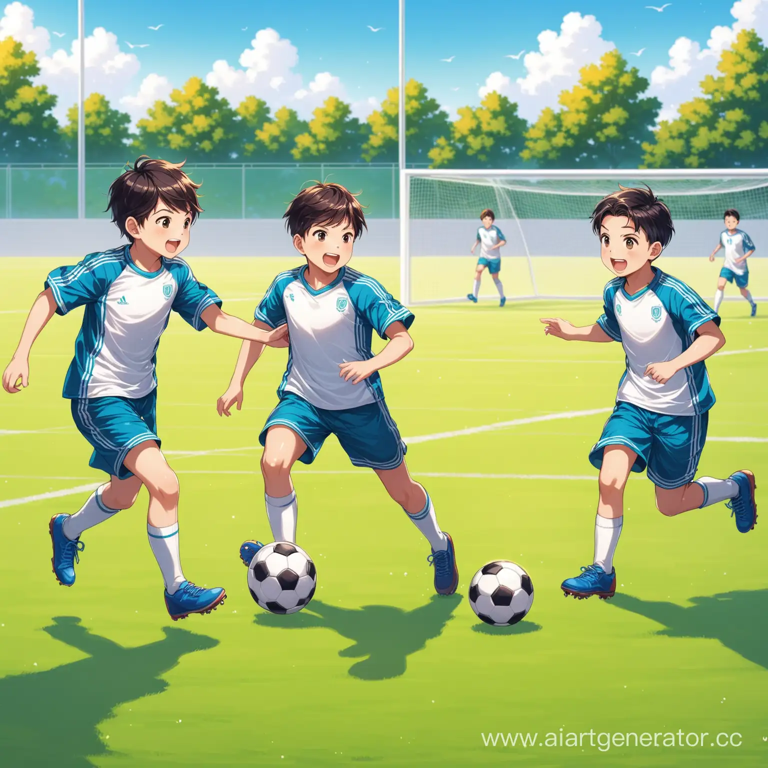 Boys-Playing-Football-in-a-Vibrant-Park-Setting