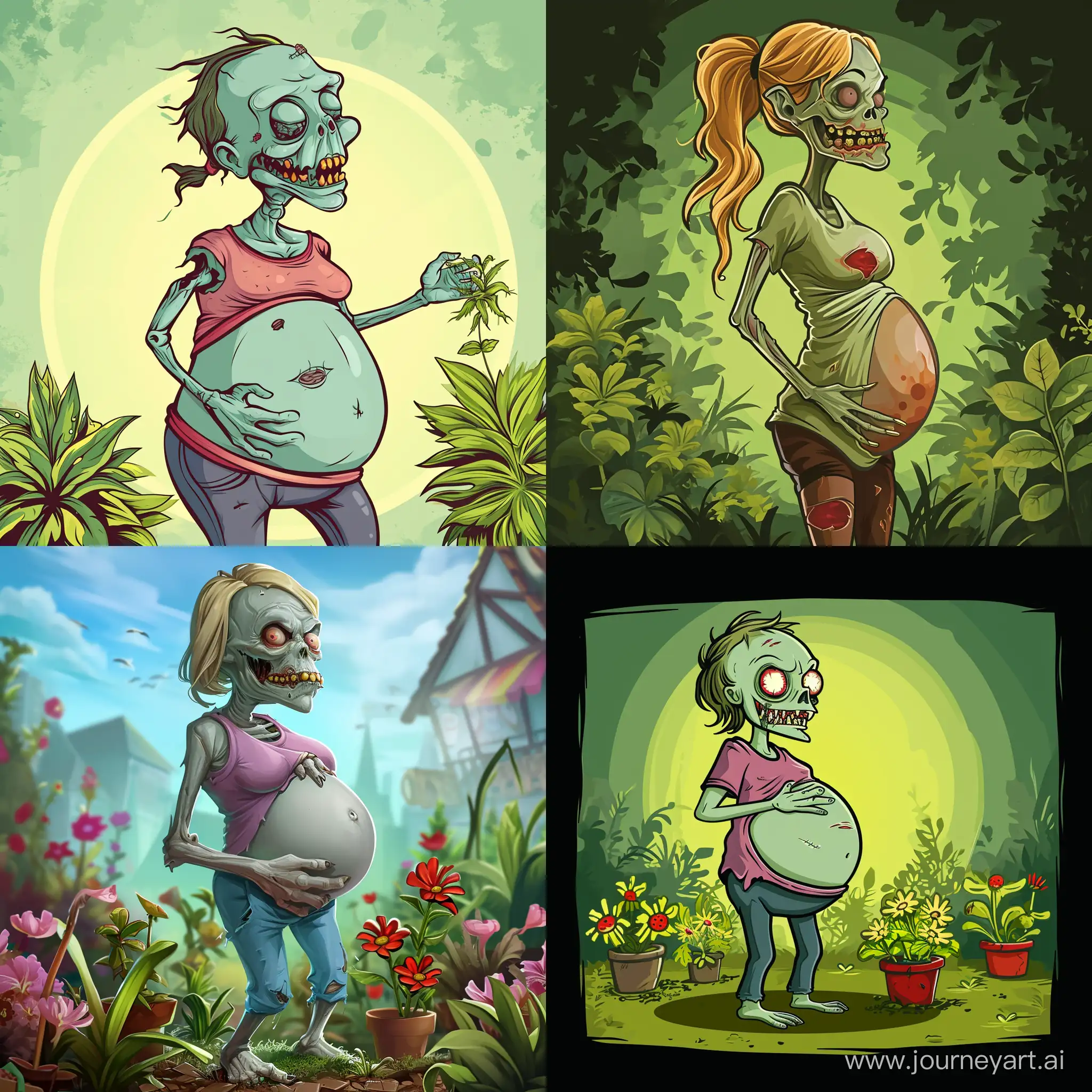 Epic-Battle-Pregnant-Zombie-Confronts-Plants-in-Intense-Showdown